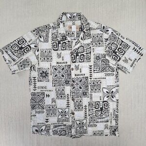 Blue Hawaii Shirt Mens Small Beige Hawaiian Short Sleeve Button Up USA Made